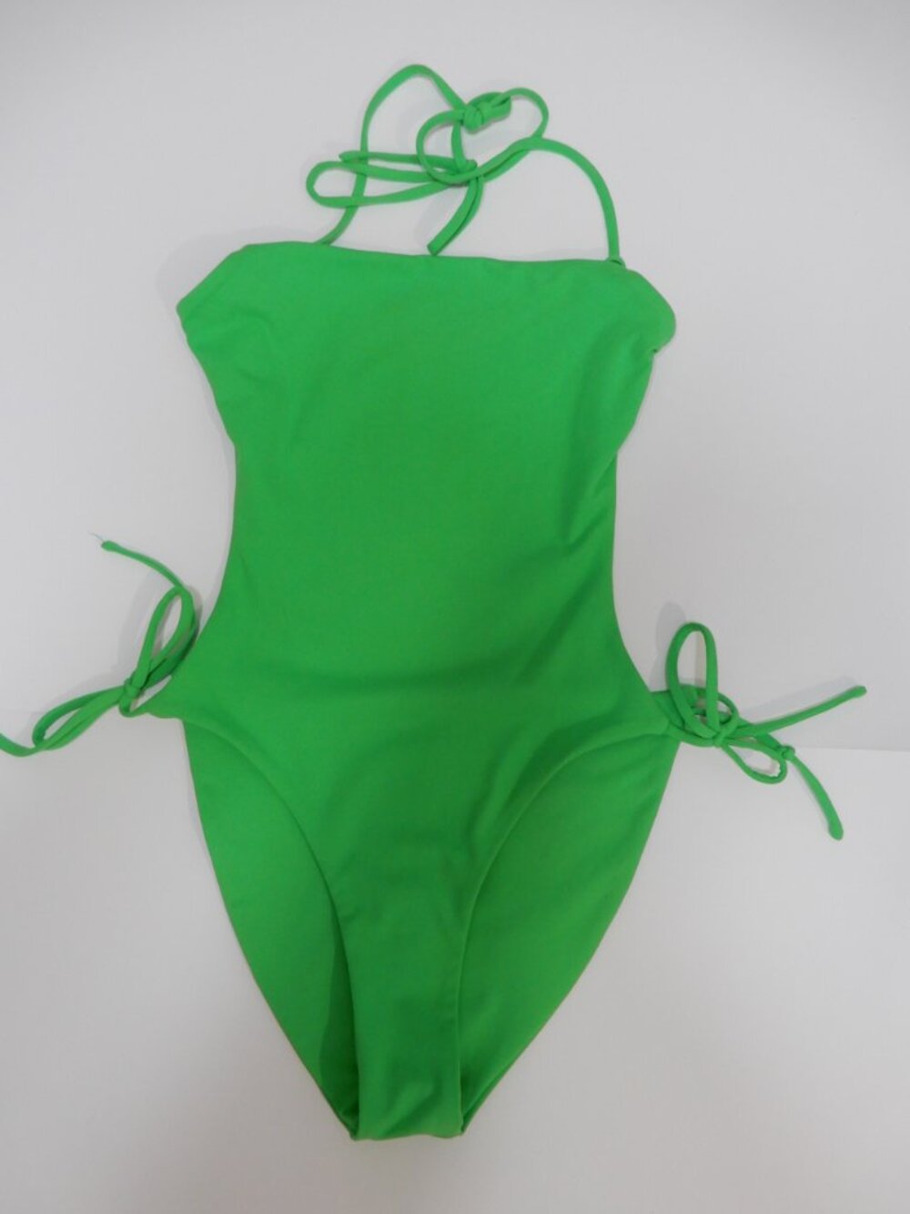 Susana Monaco Tie Back One Piece Monokini Cutout Swimsuit Size S Green NEW - Picture 5 of 8